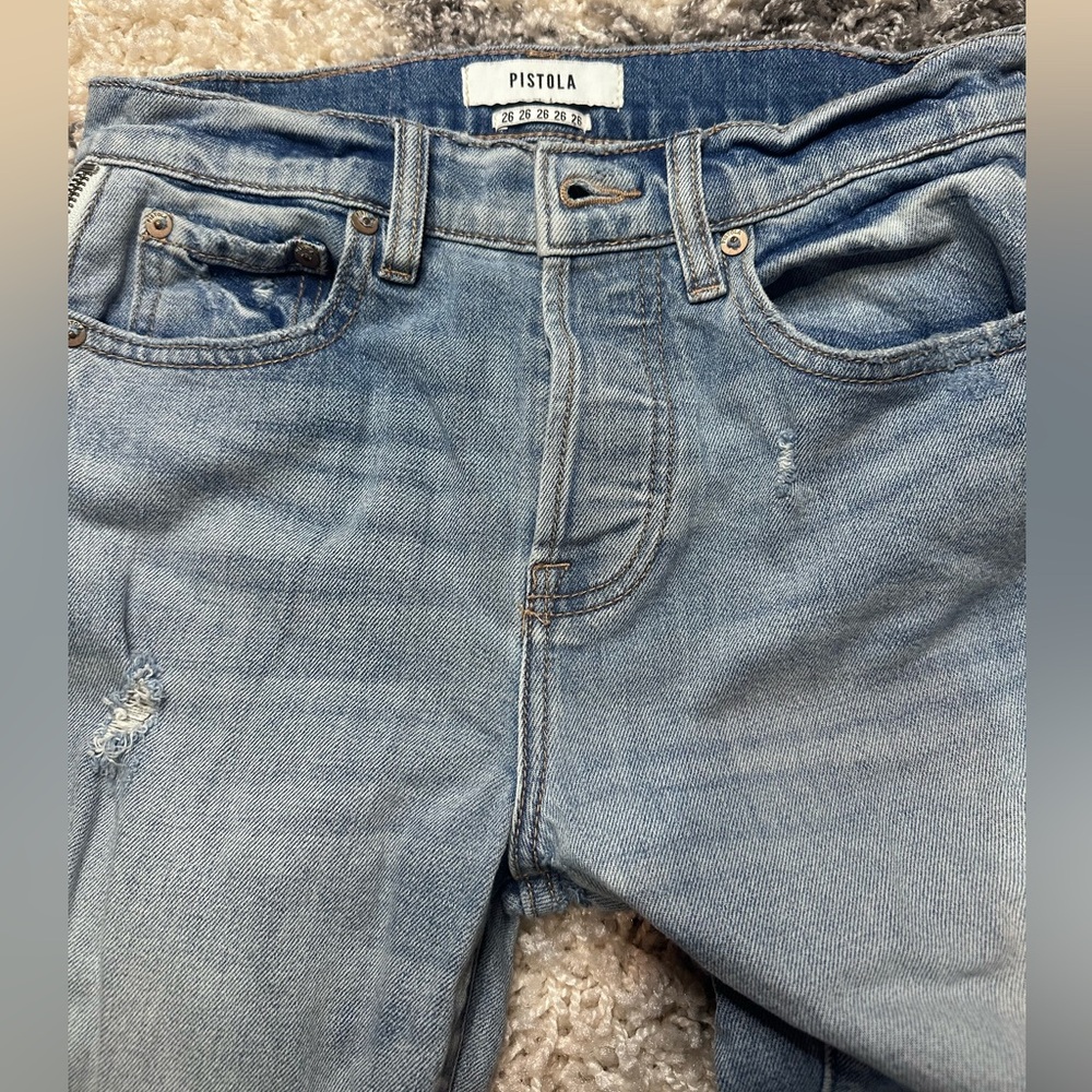 PISTOLA Charlie Utopia Zip High Rise Straight Leg Jean size 26 EUC - Picture 11 of 16